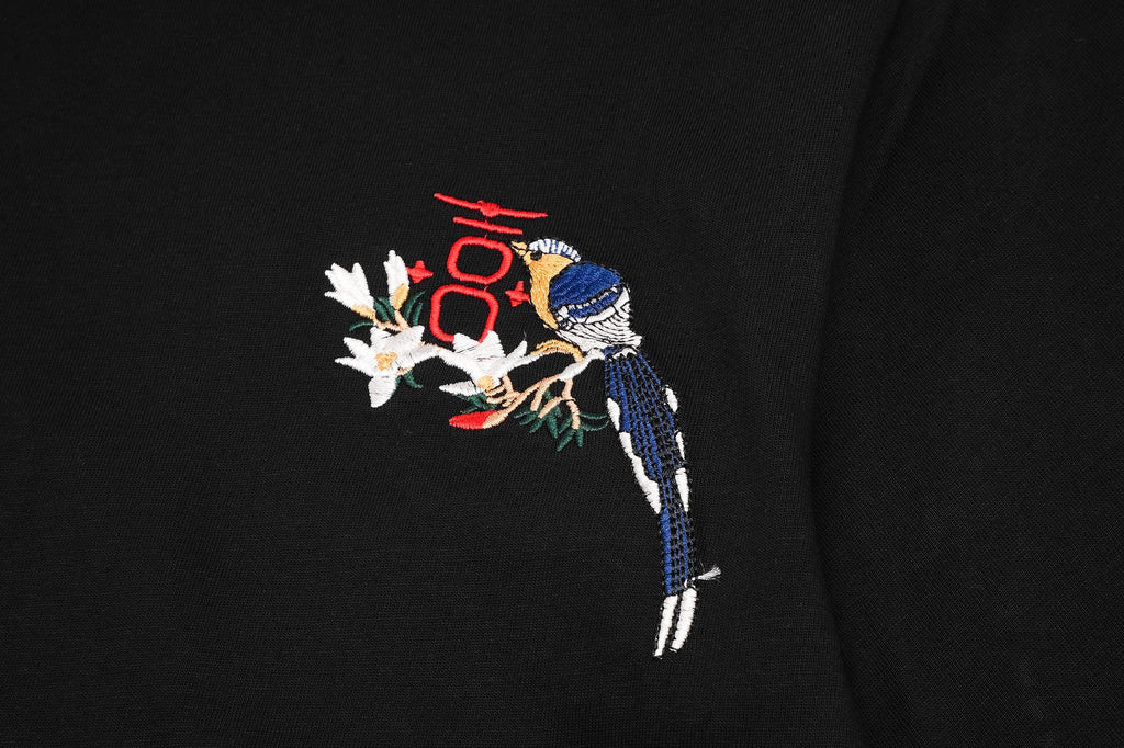 Reaper unit worldwide ET513 Flower and Birds Embroidered Tee