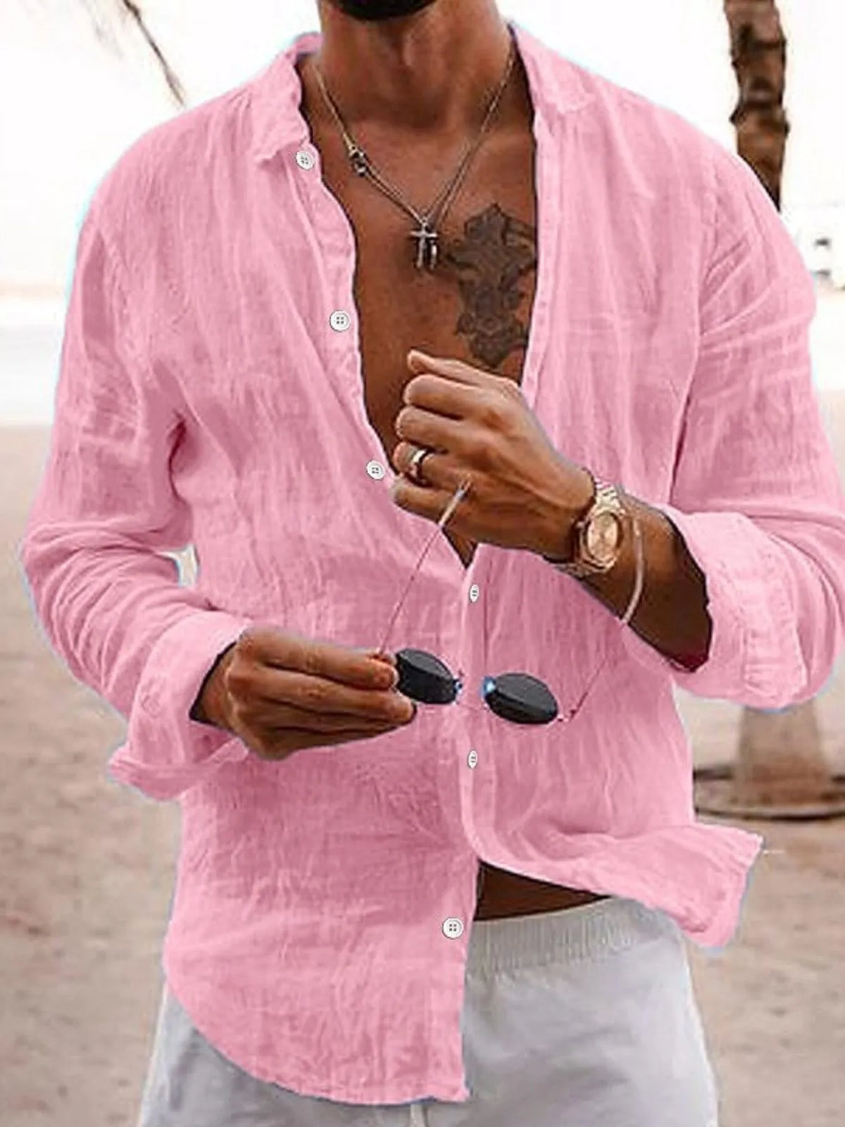 Men's Full Size Button Up Long Sleeve Shirt Plus Size