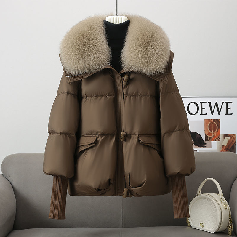 Reaper unit worldwide Down Cotton-padded Jacket Women's Short Fur Collar Thickened Coat Winter Clothing