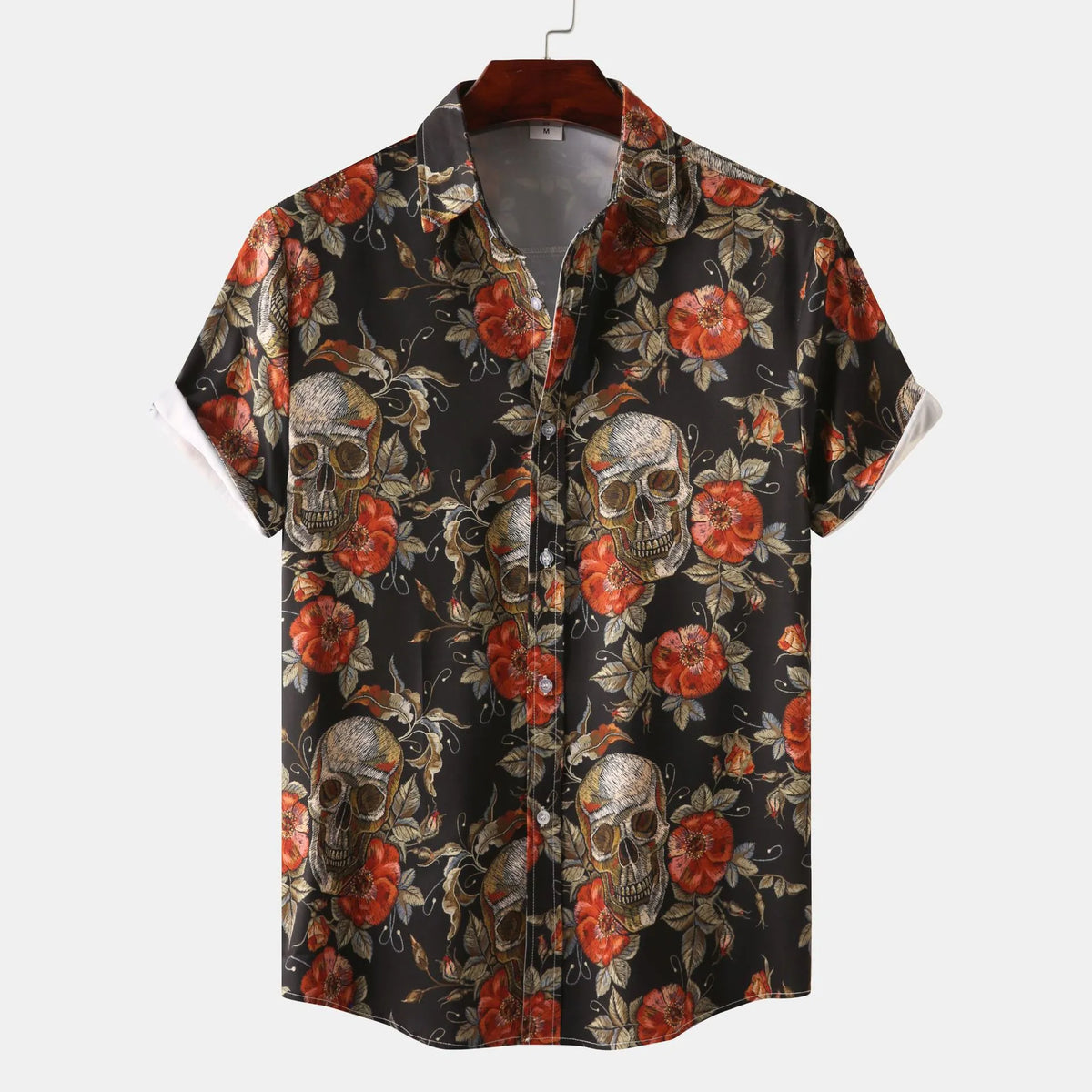 Men's Full Size Printed Short Sleeve Casual Shirt Plus Size