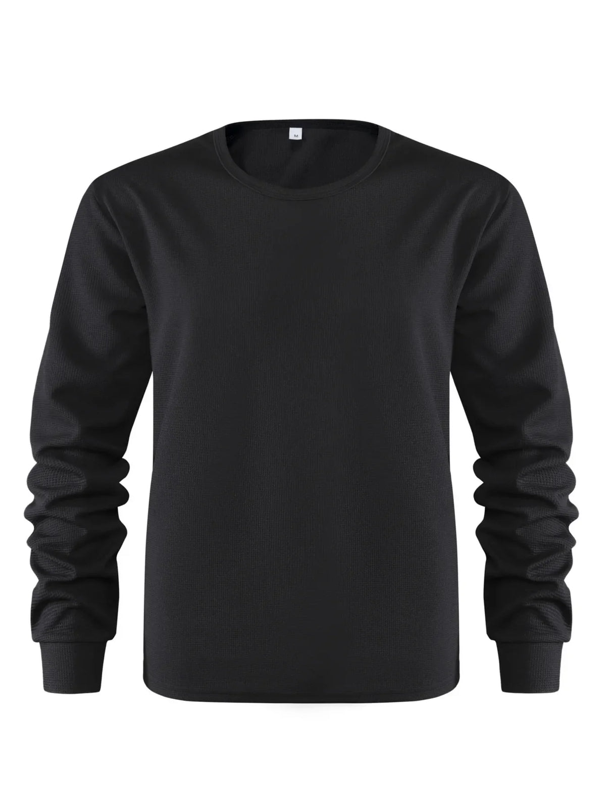 Men's Plus Size Waffle Knit Long Sleeve T-Shirt