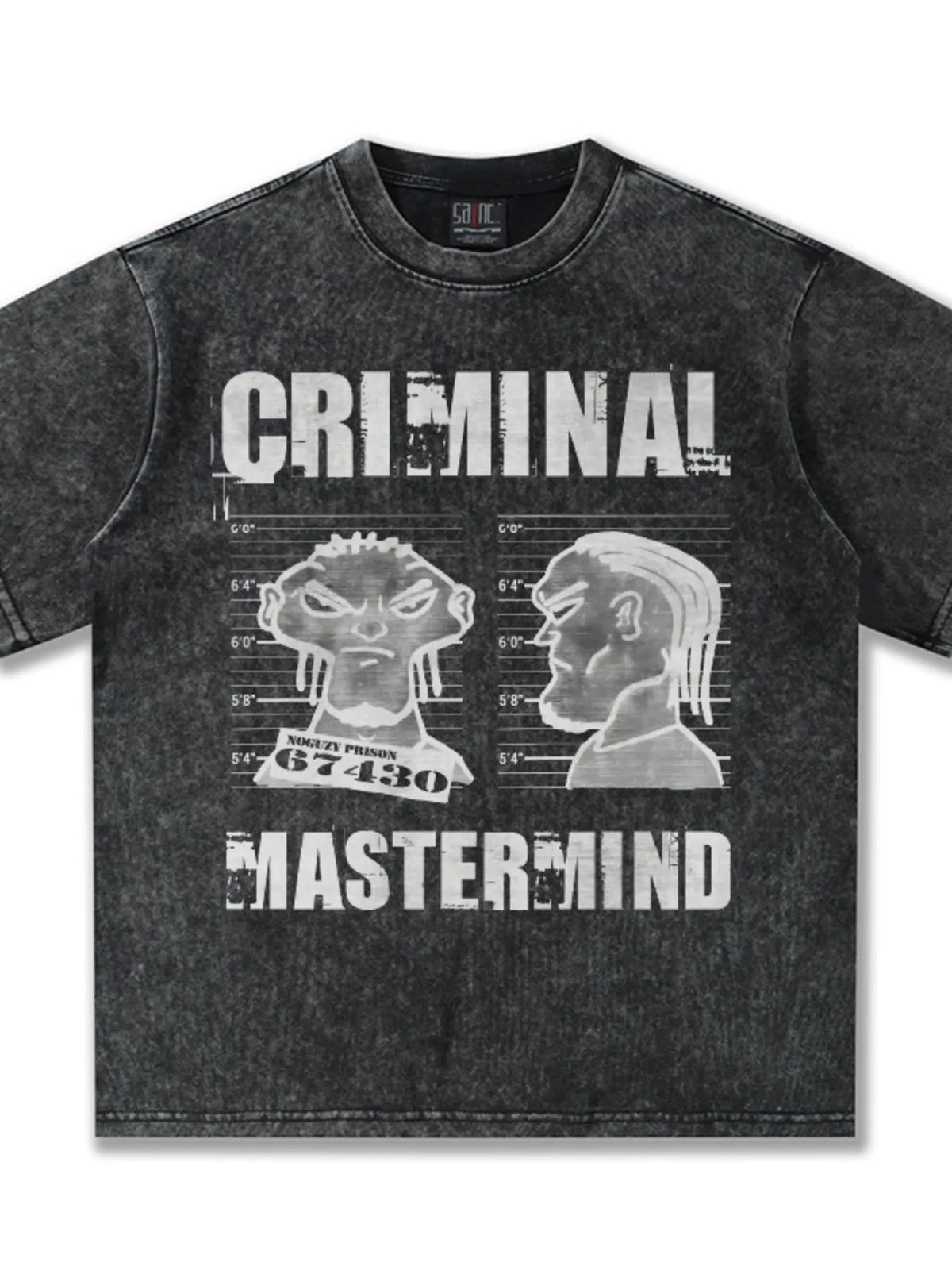 Men's Criminal Mastermind Graphic Oversized T-Shirt