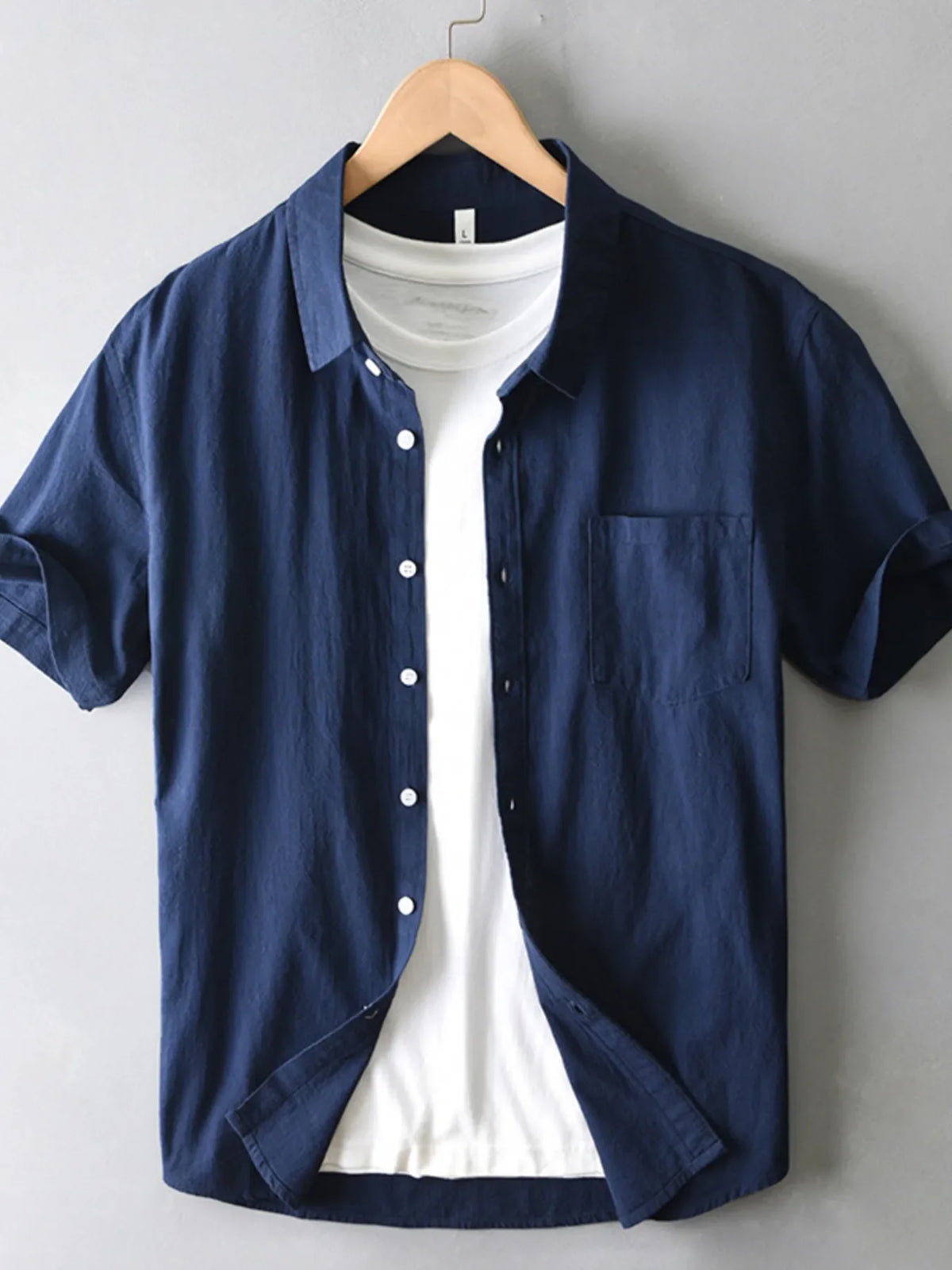 Men's Plus Size Button Up Short Sleeve Shirt