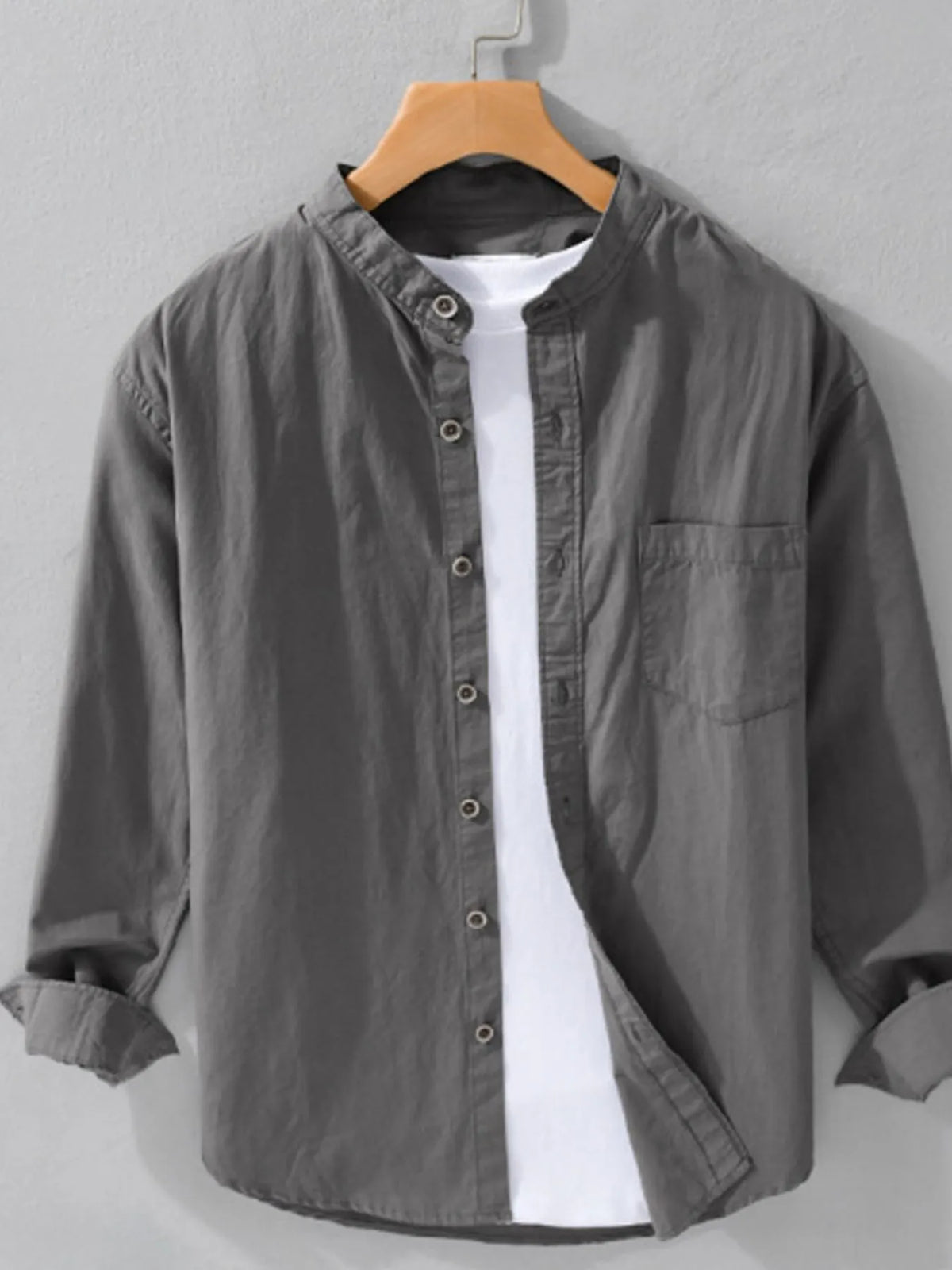 Men's Plus Size Button Up Long Sleeve Shirt