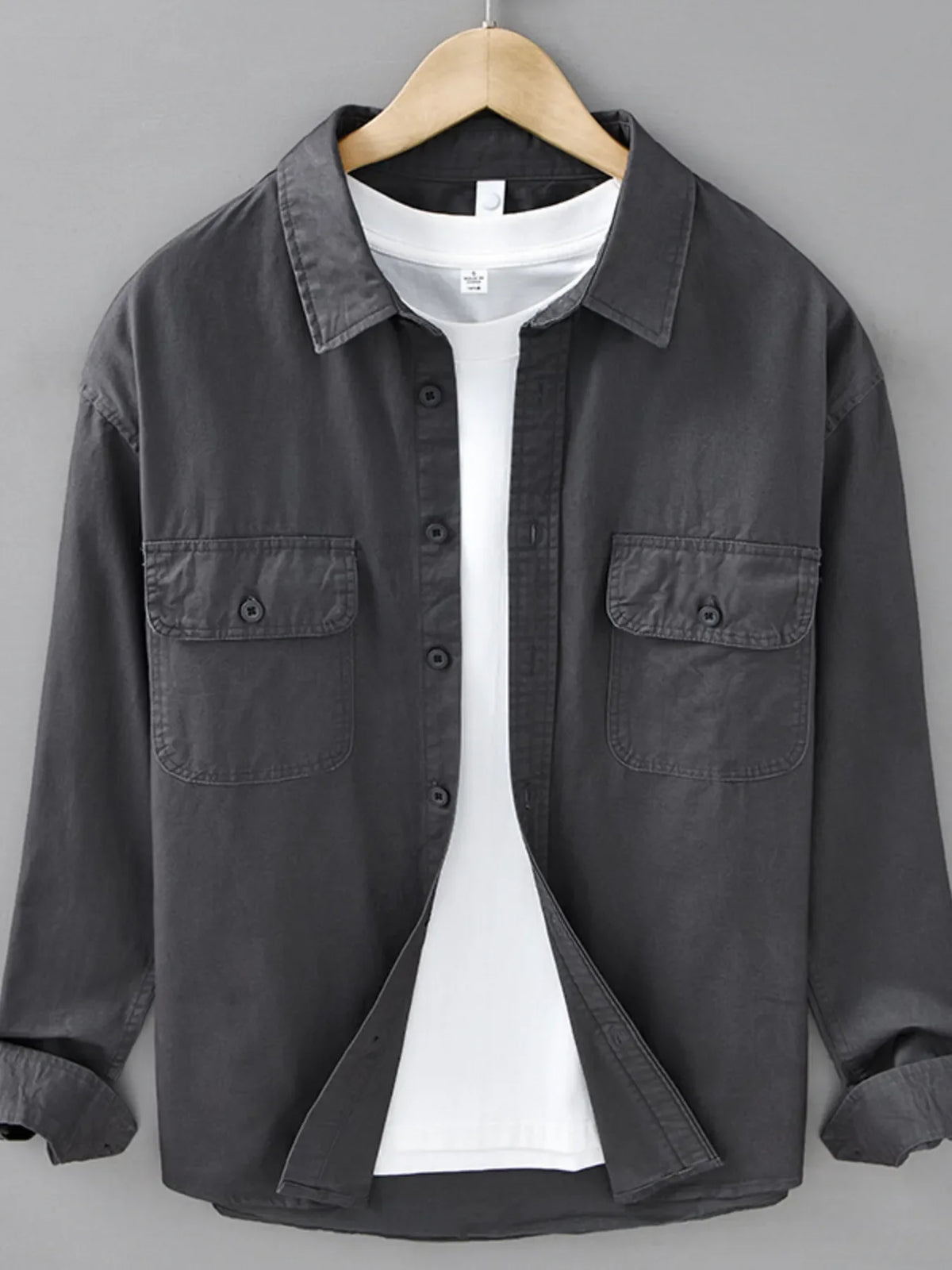Men's Plus Size Button Up Long Sleeve Shirt