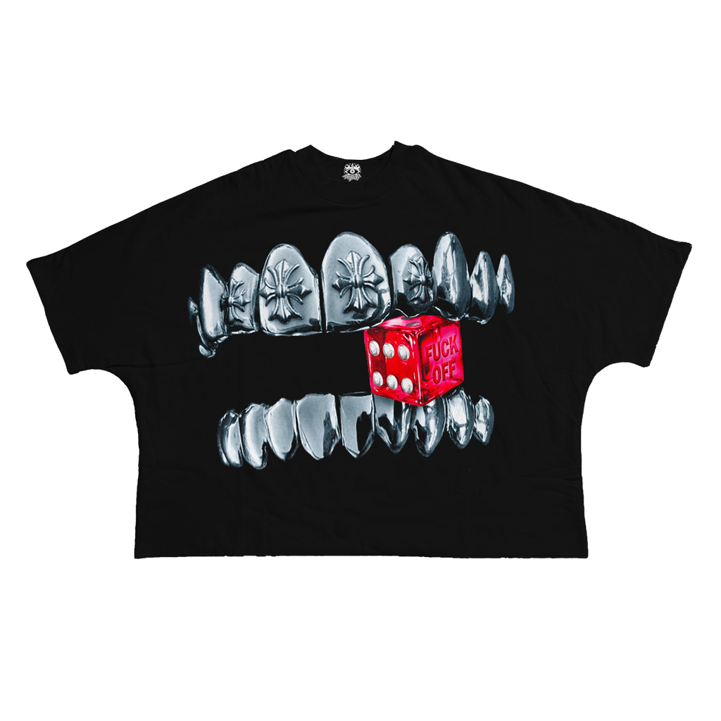 Reaper unit worldwide Chrome Dice Streetwear Cropped Boxy Tee Cotton 280 GSM Lightweight Casual Top