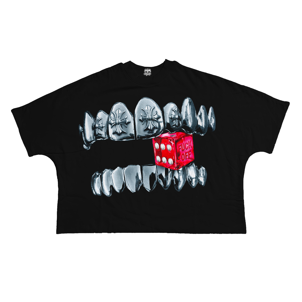 Reaper unit worldwide Chrome Dice Streetwear Cropped Boxy Tee Cotton 280 GSM Lightweight Casual Top