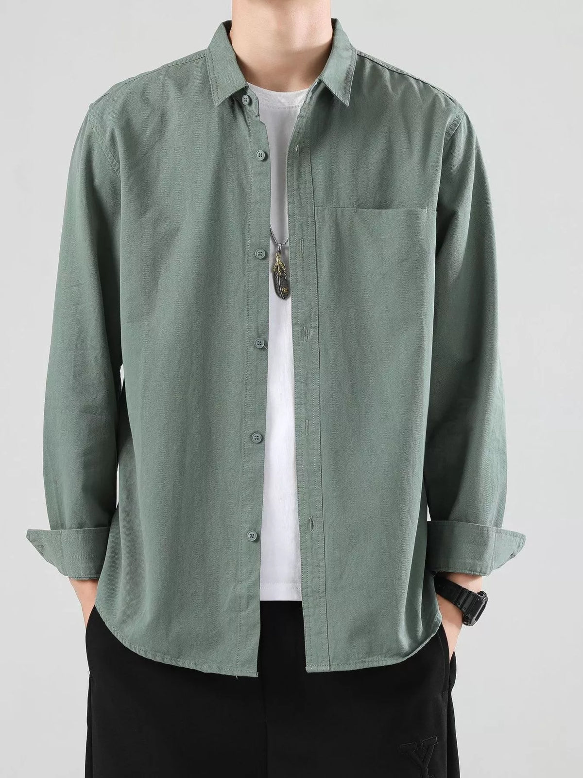 Men's Full Size Button-Up Casual Shirt Plus Size