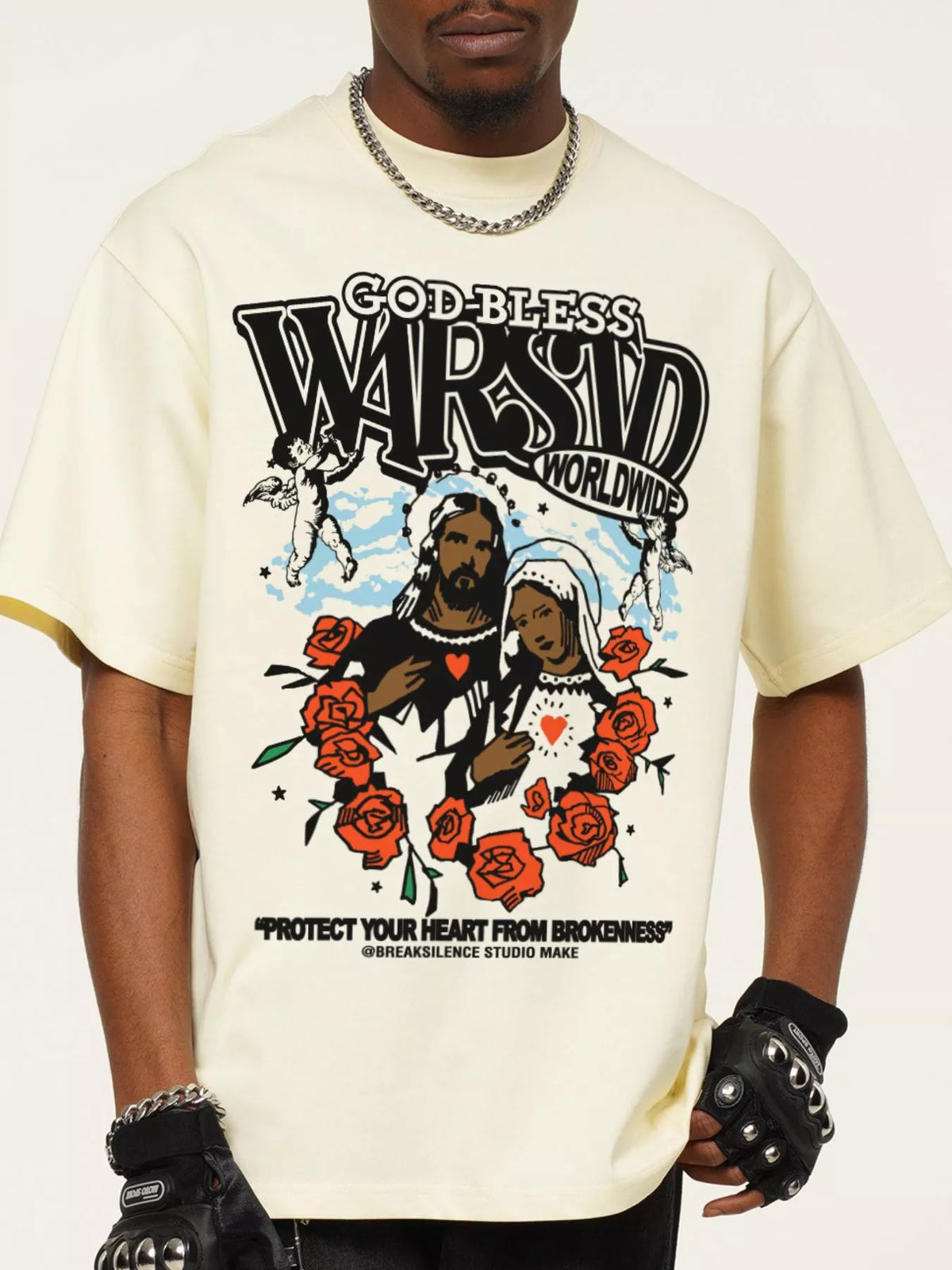 Men's God-Bless Graphic Print Vintage Wash T-Shirt