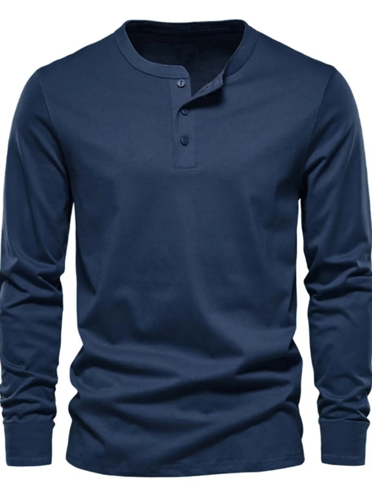 Men's Full Size Button Detail Long Sleeve Henley T-Shirt Plus Size