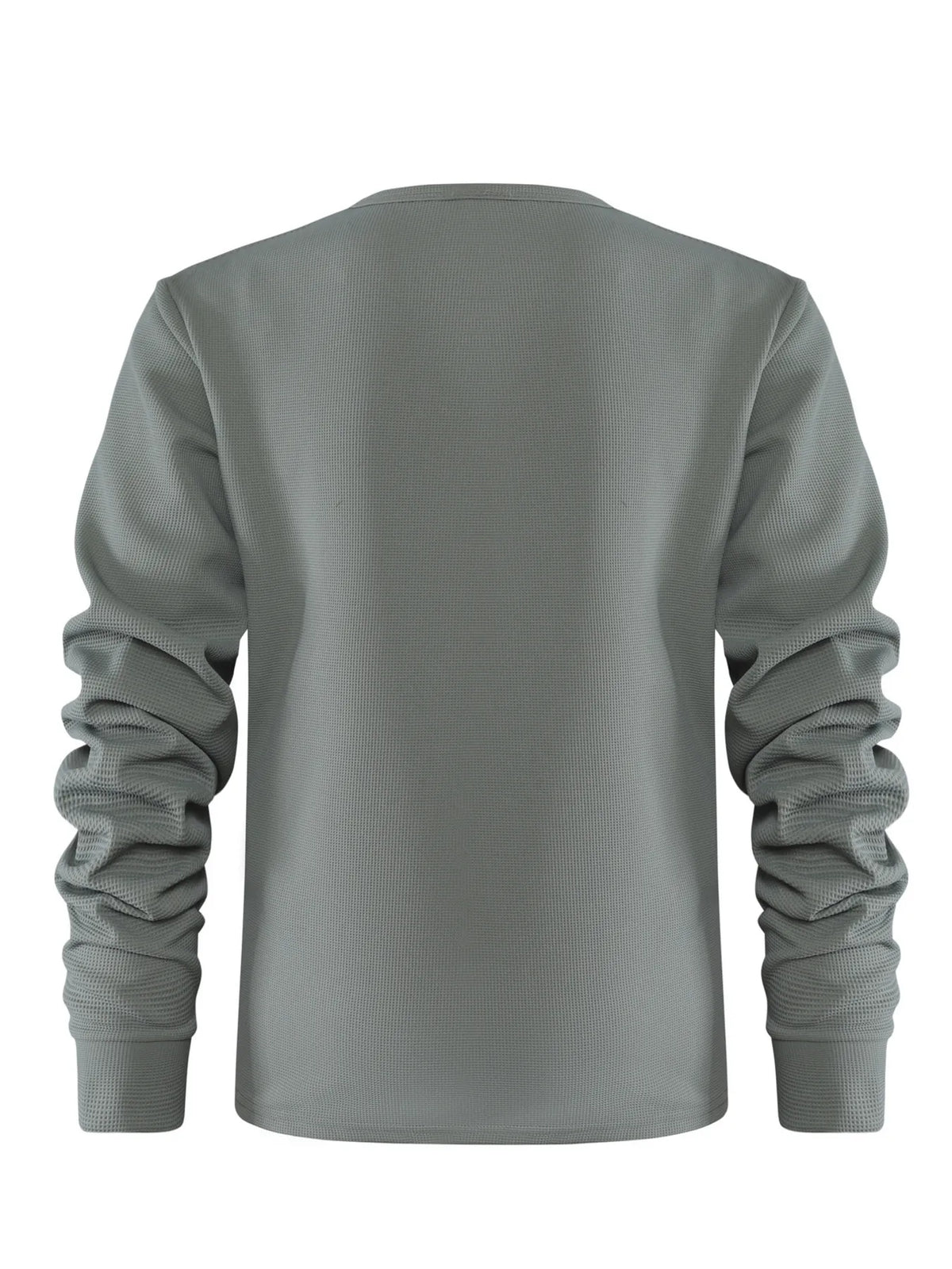 Men's Plus Size Waffle Knit Long Sleeve T-Shirt