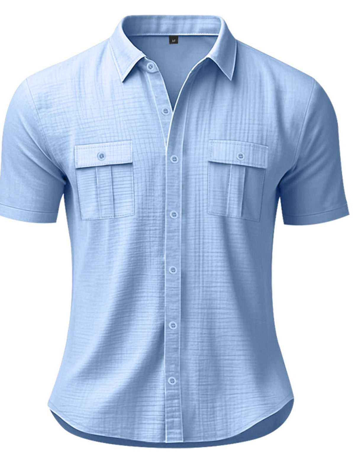 Men's Full Size Short Sleeve Shirt with Pockets Plus Size