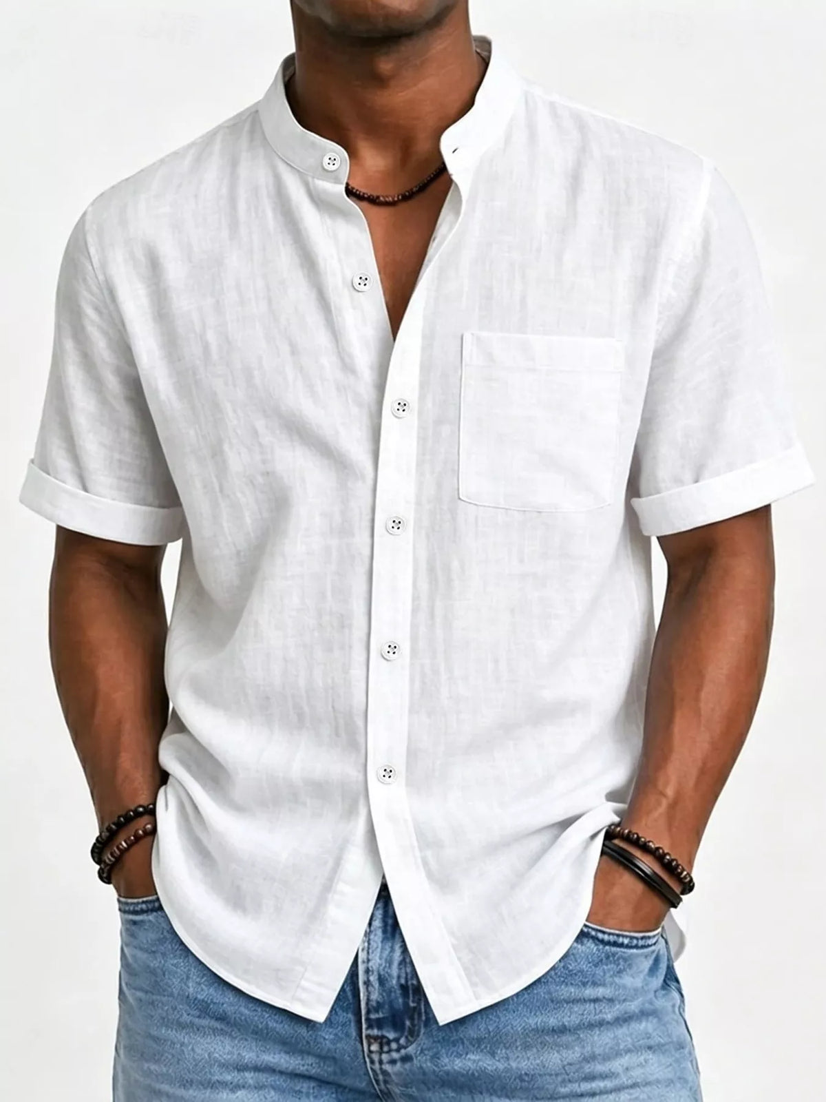 Men's Full Size Button Up Short Sleeve Shirt Plus Size