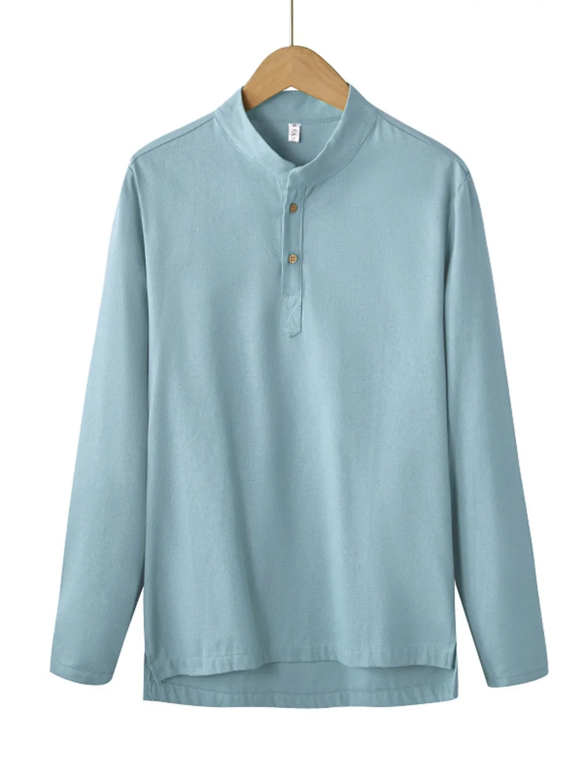 Men's Plus Size Button Detail Long Sleeve Blouse