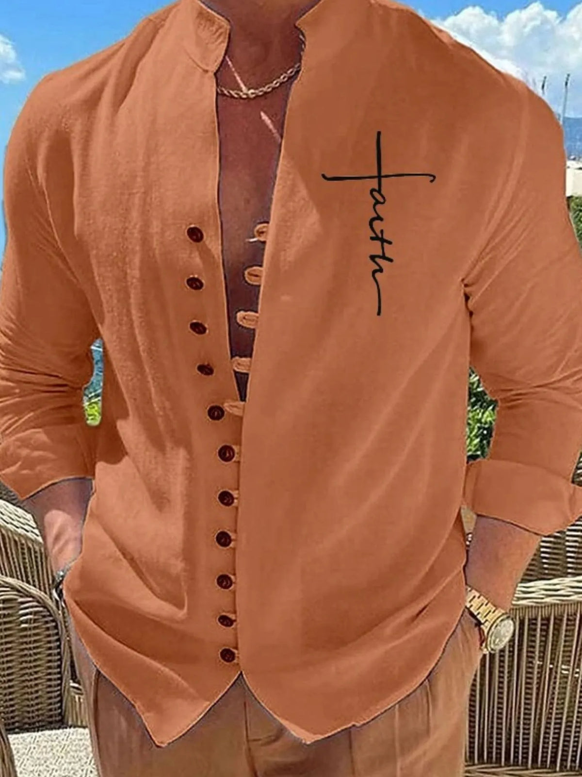 Men's Full Size Button Down Casual Shirt Plus Size