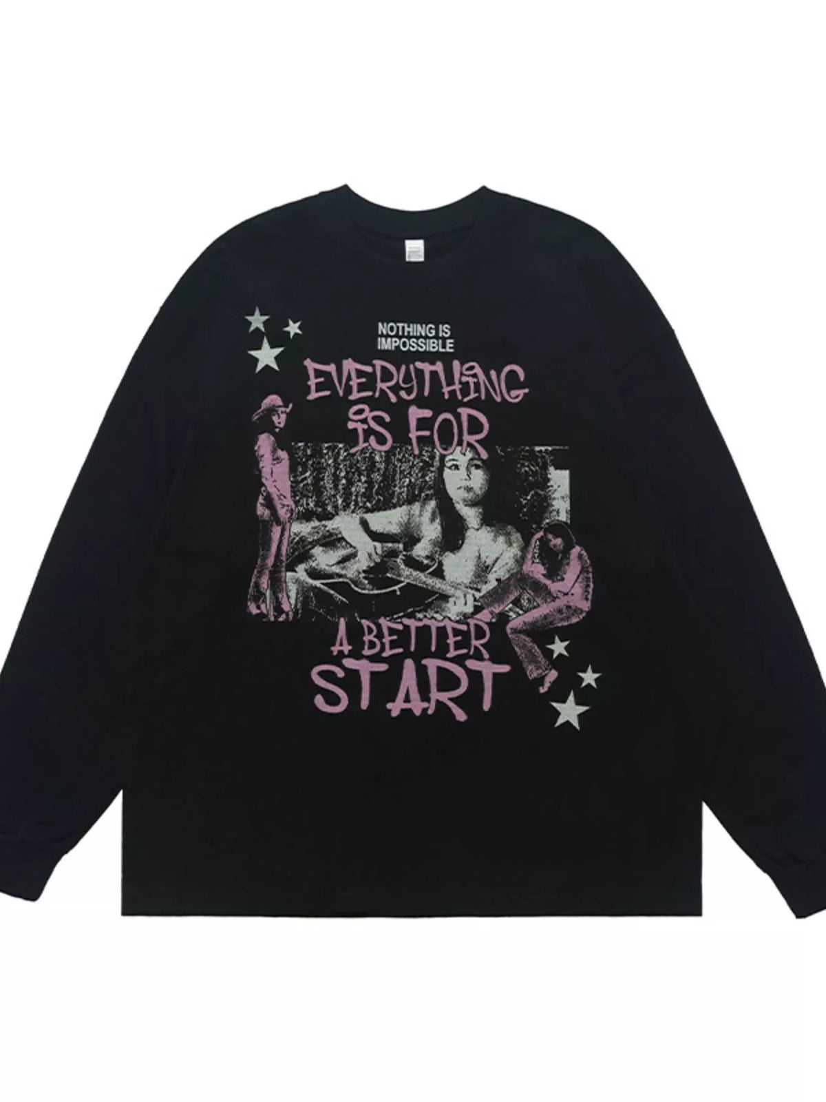 Men's Graphic Round Neck Long Sleeve T-Shirt