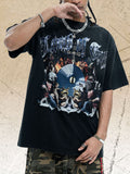 Men's Vintage Graphic Round Neck Oversized T-Shirt