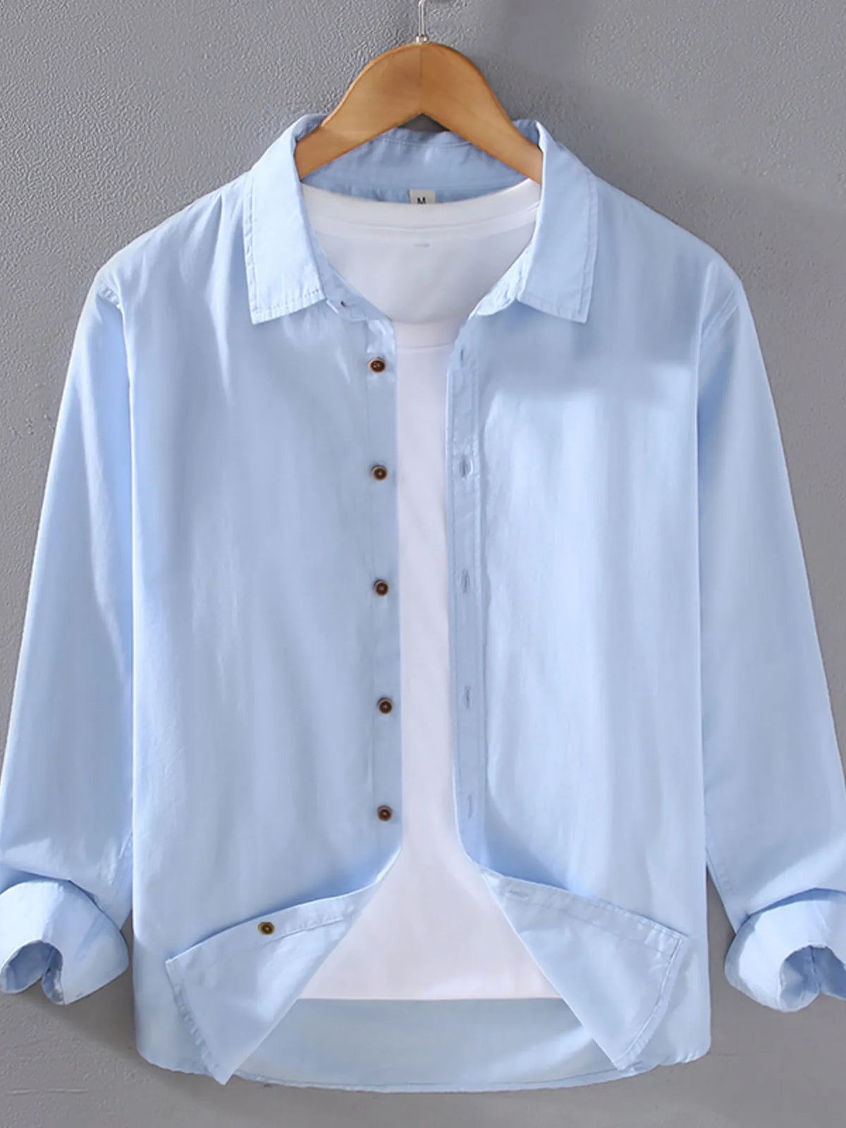 Men's Plus Size Long Sleeve Button-Up Shirt