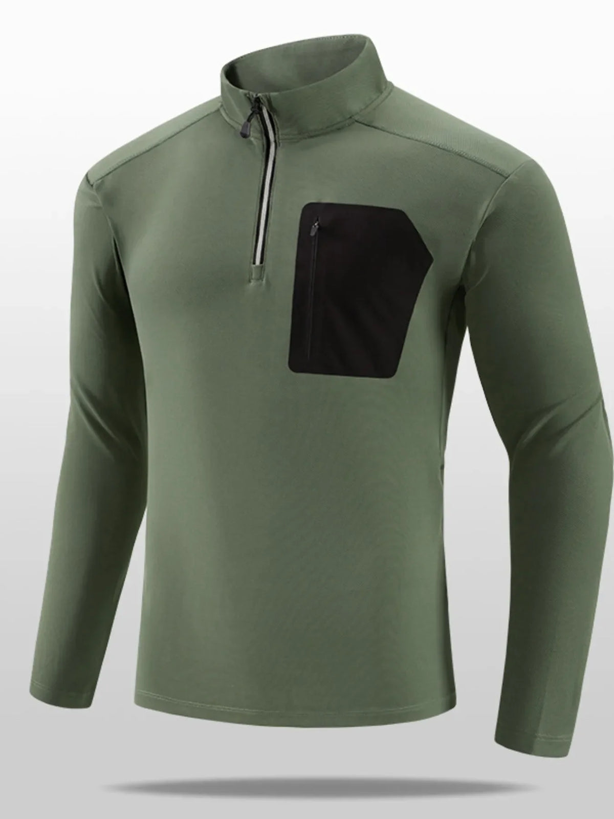Men's Plus Size Quarter-Zip Long Sleeve Top