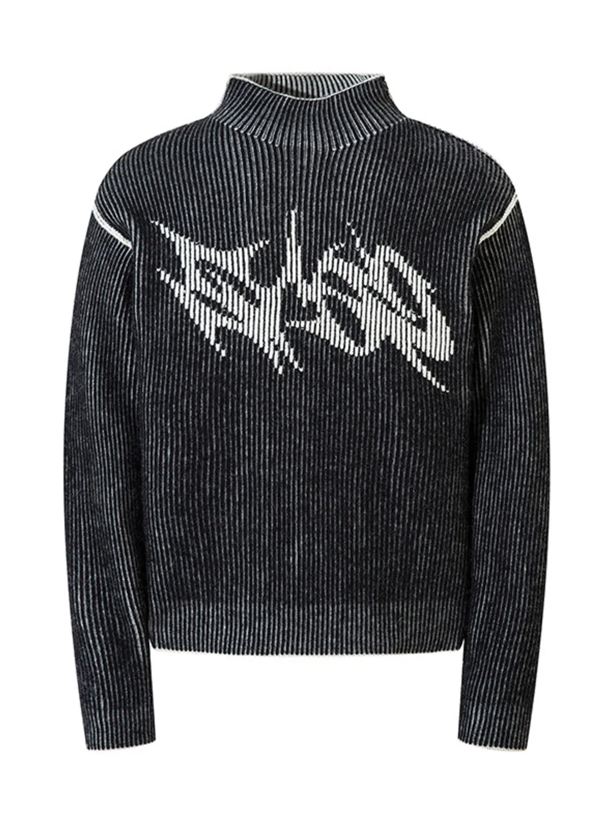 Men's Ribbed Turtleneck Long Sleeve Sweater