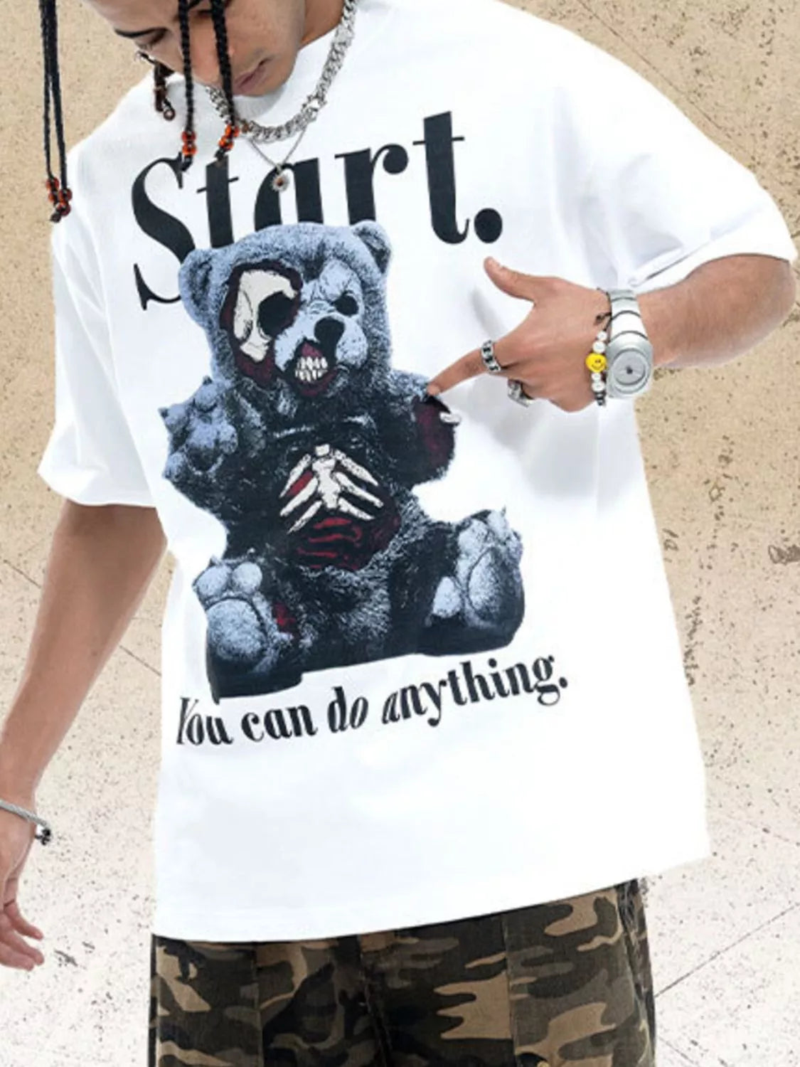 Men's Graphic Round Neck Oversized T-Shirt