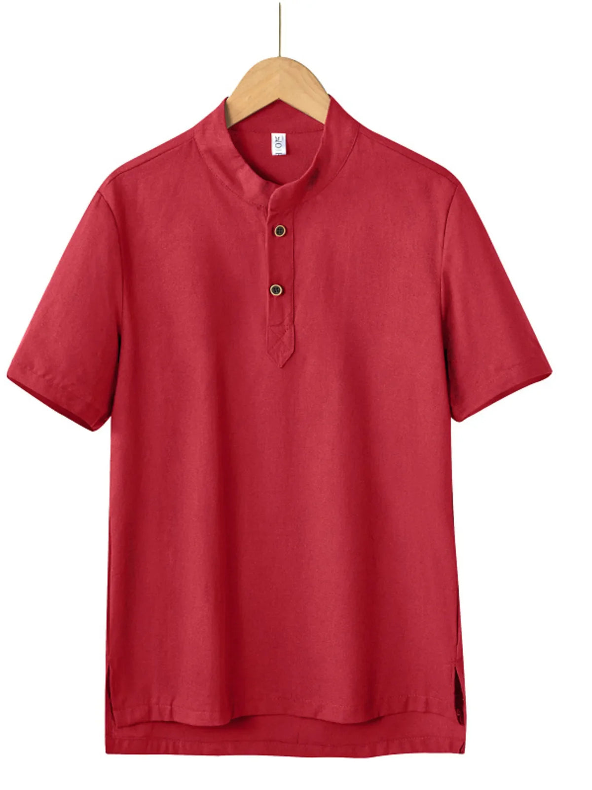 Men's Plus Size Button Detail Short Sleeve Blouse