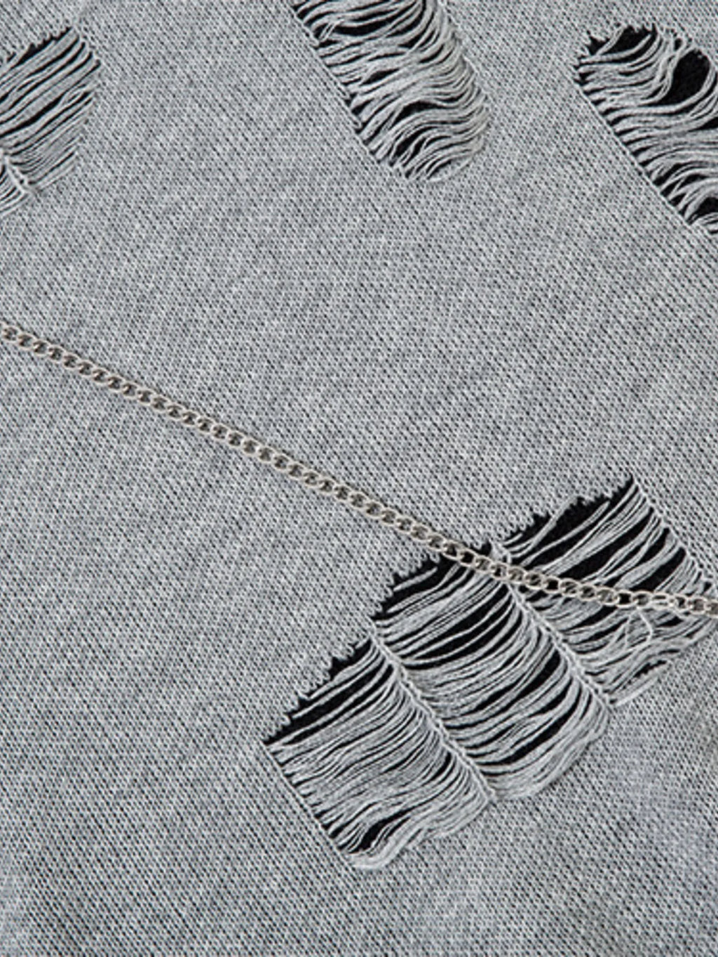 Men's Distressed Chain Detail Oversized Sweater