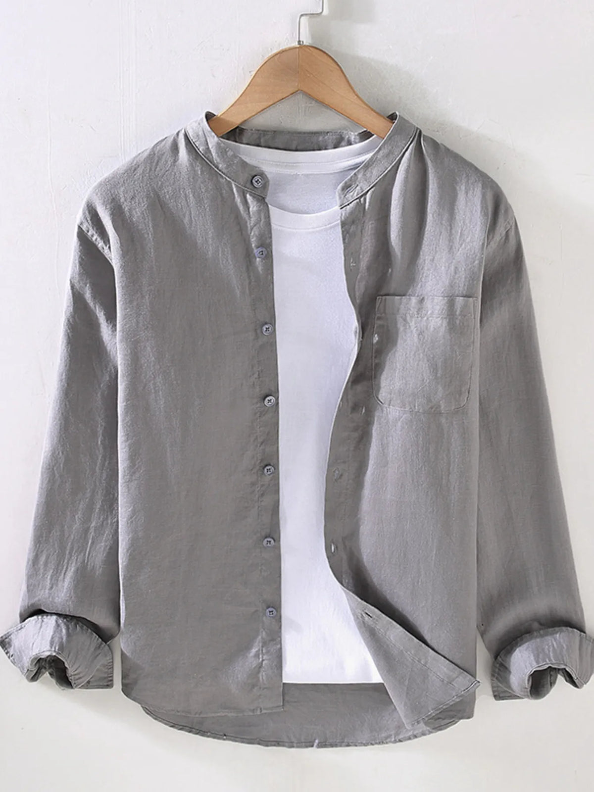 Men's Full Size Button Up Long Sleeve Shirt Plus Size