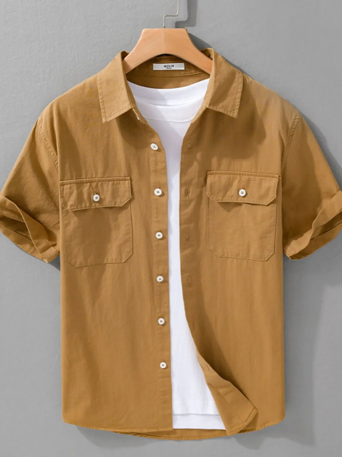 Men's Plus Size Button Up Short Sleeve Shirt