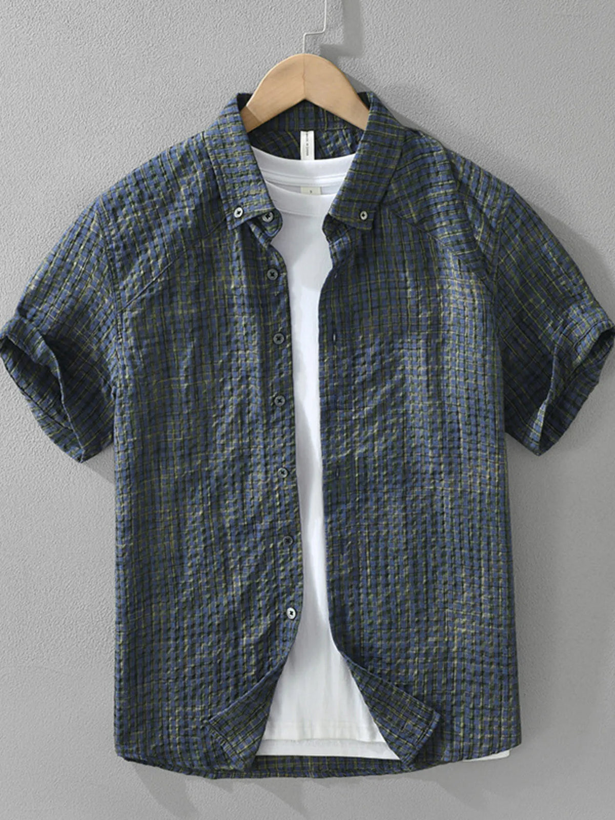 Men's Plus Size Button Up Short Sleeve Shirt