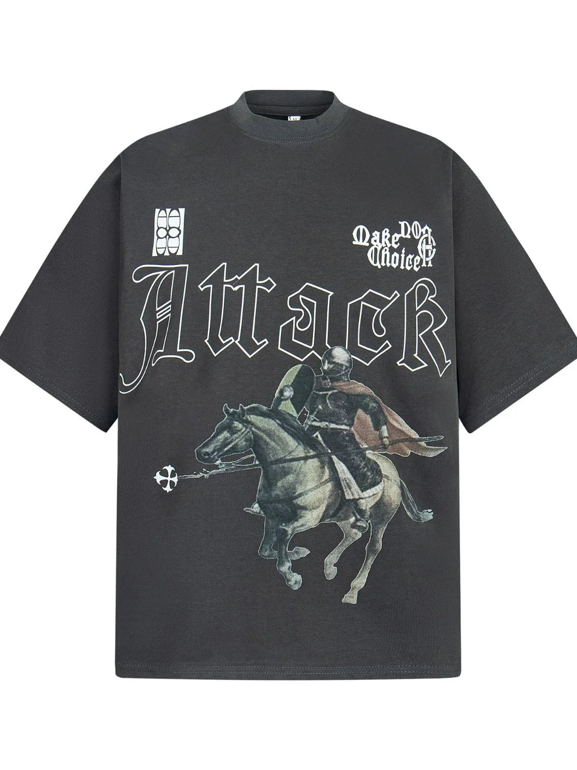 Men's Medieval Knight Print Oversized T-Shirt