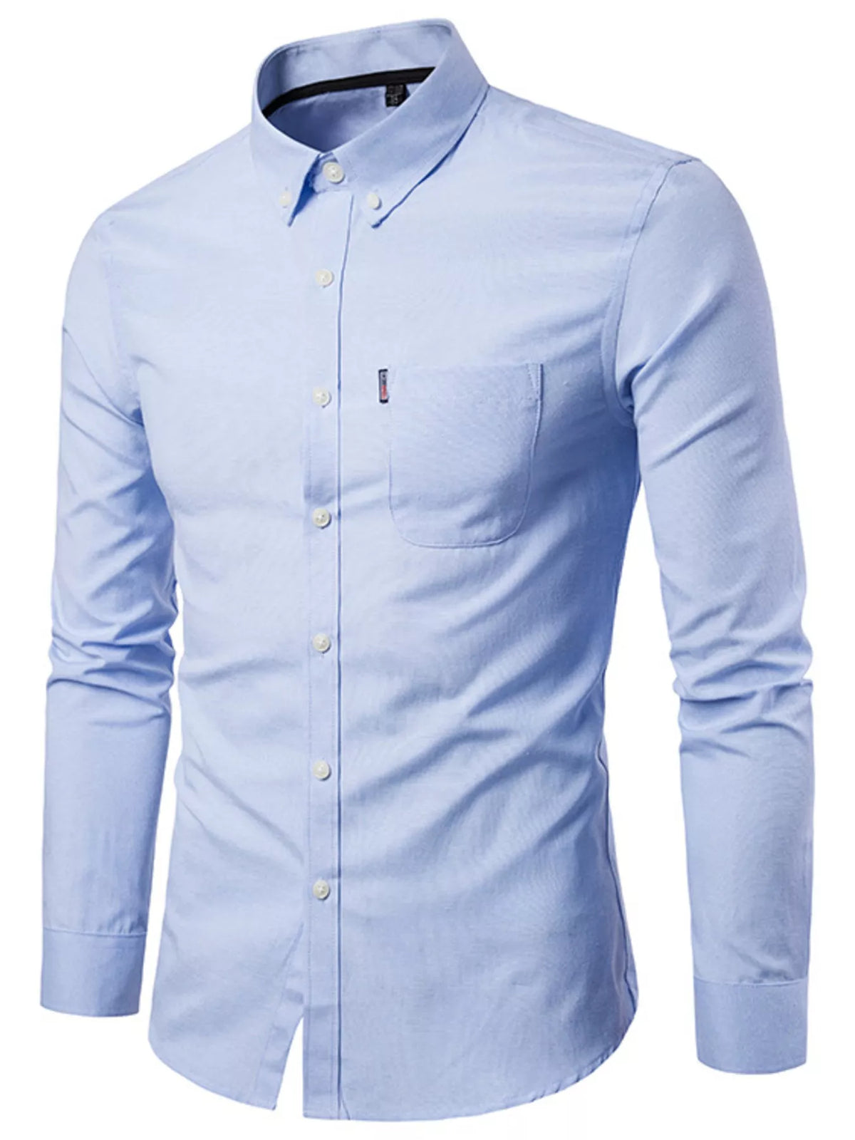 Men's Plus Size Slim Fit Long Sleeve Button-Down Shirt