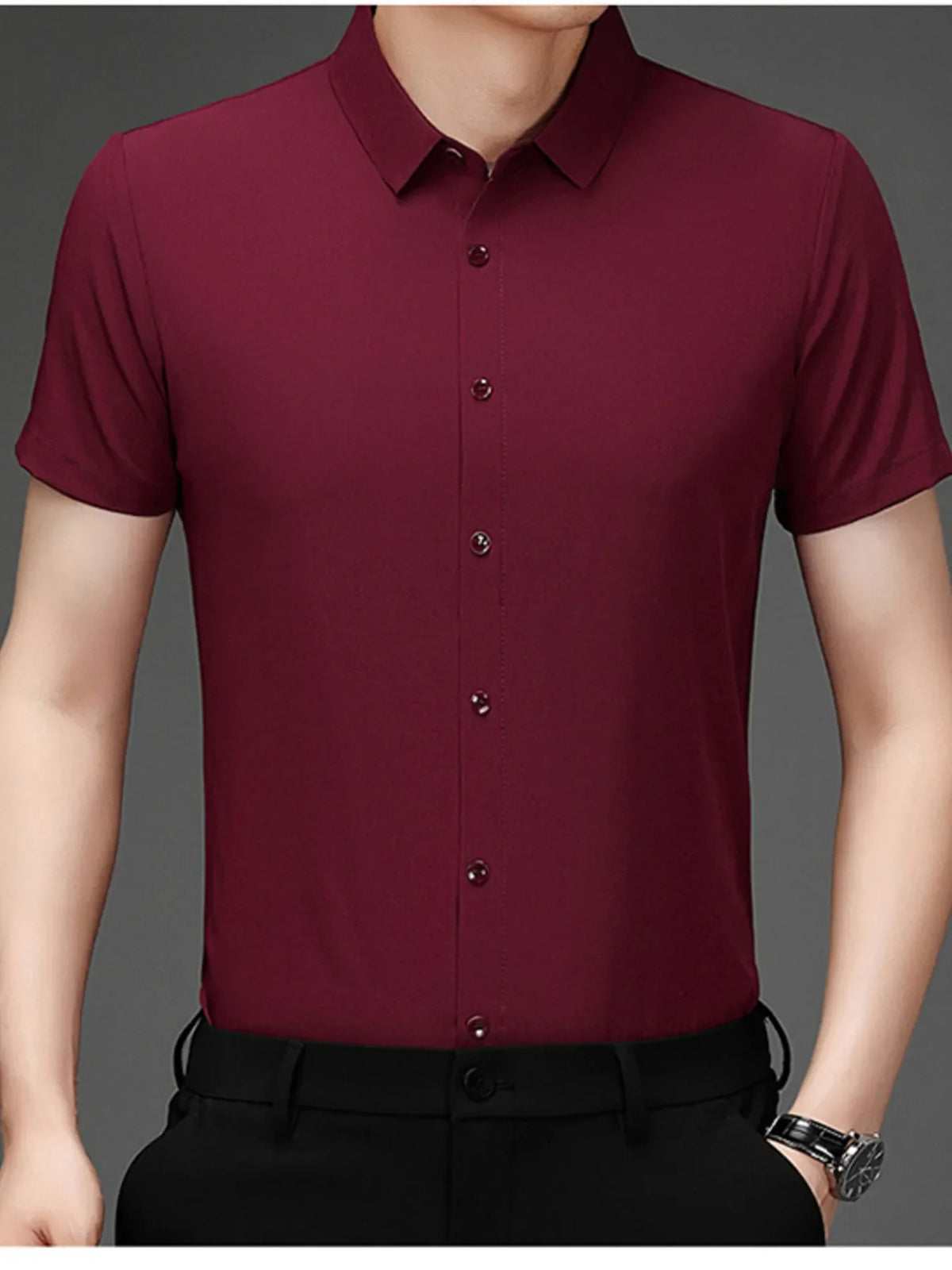 Men's Plus Size Button Up Short Sleeve Shirt