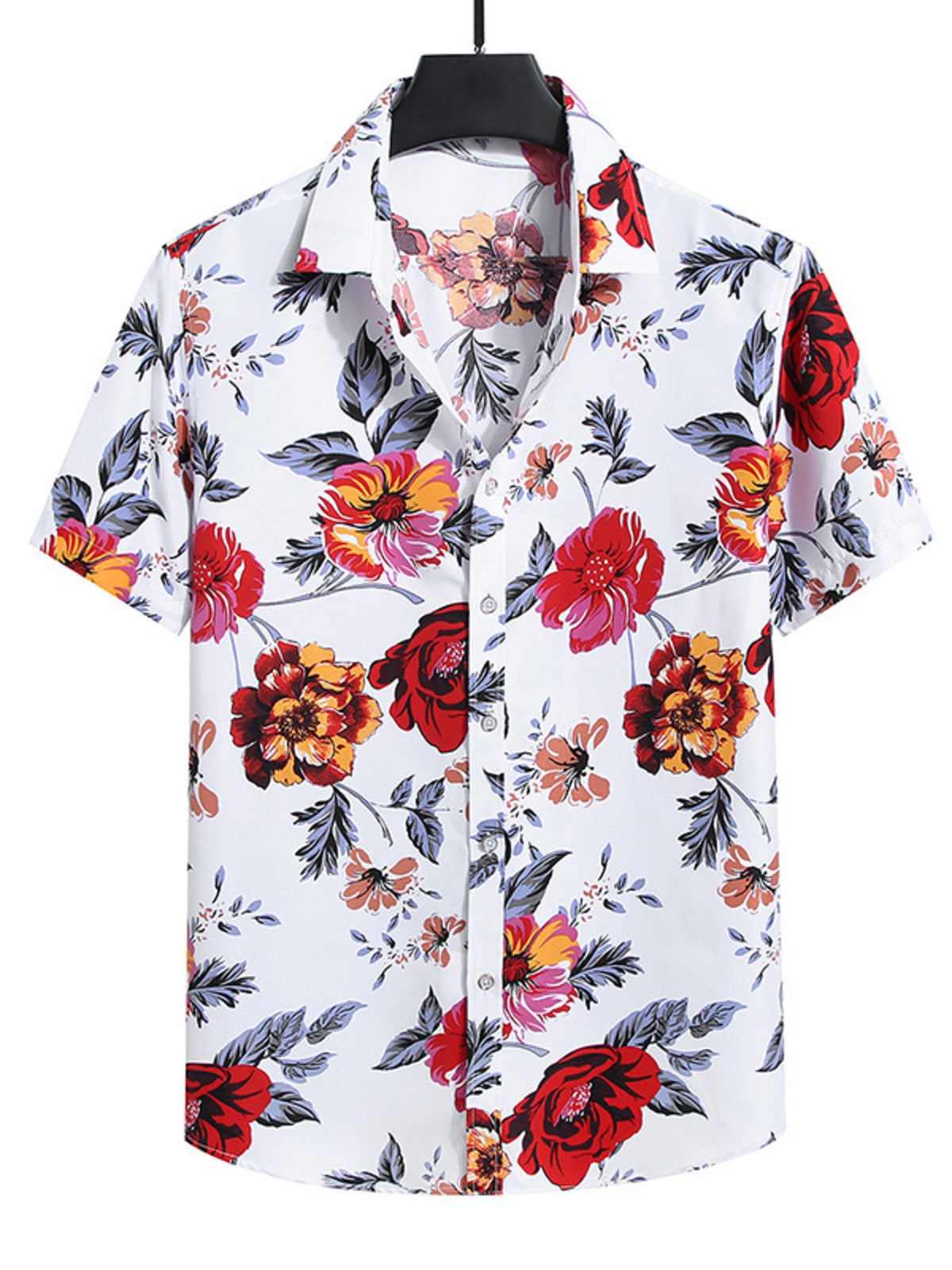 Men's Plus Size Nautical Print Short Sleeve Casual Shirt