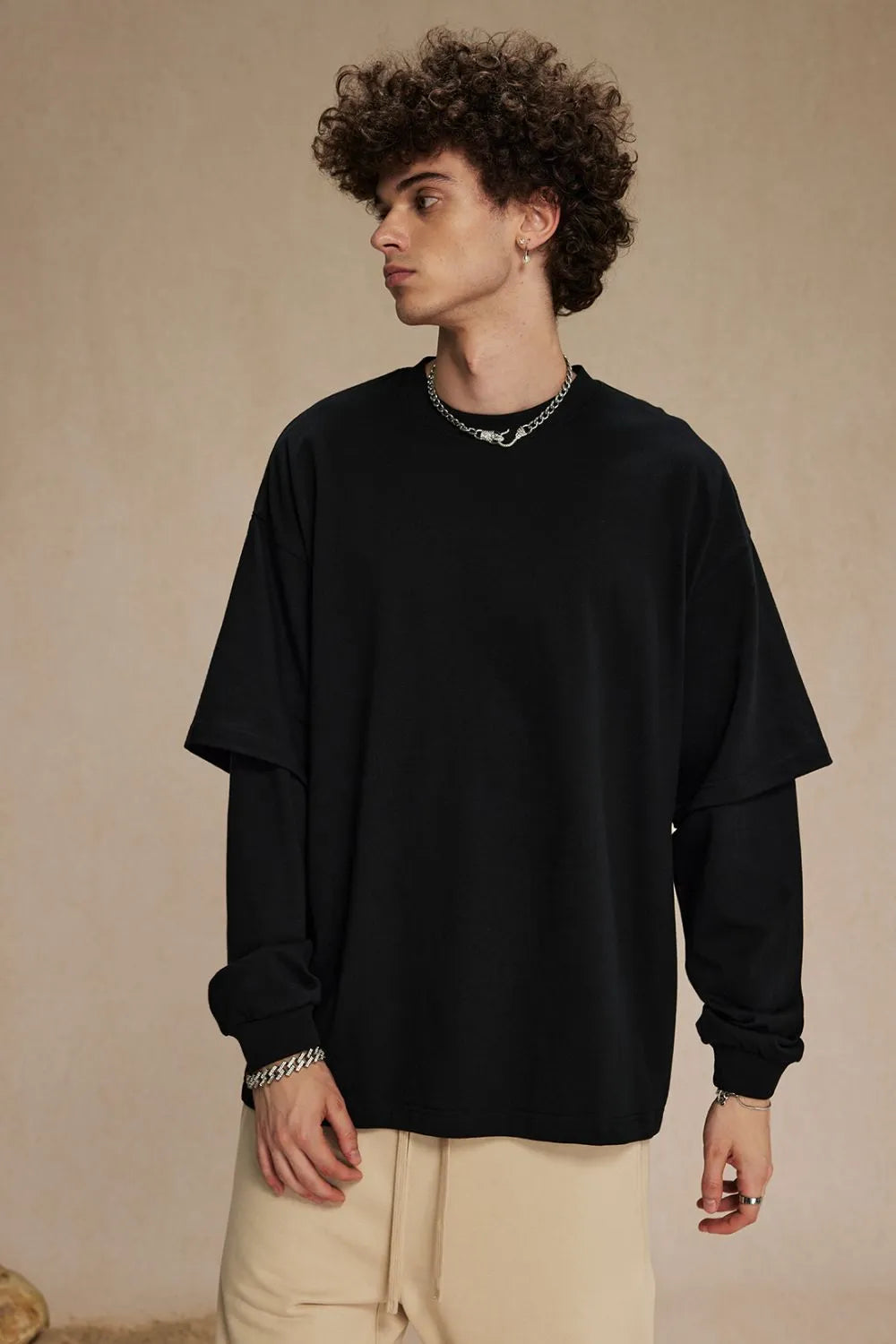 Men's Round Neck Long Sleeve T-Shirt