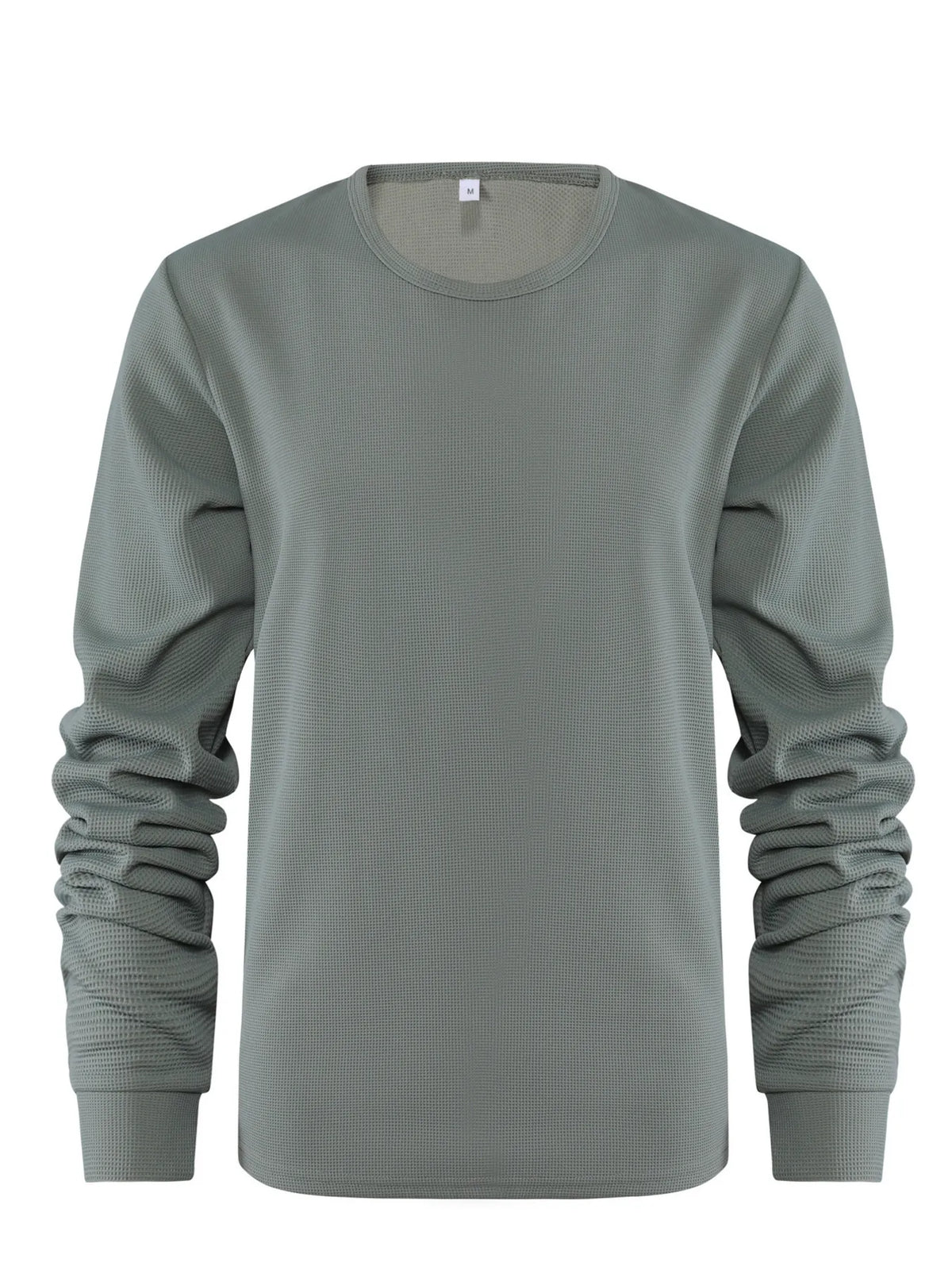 Men's Plus Size Waffle Knit Long Sleeve T-Shirt