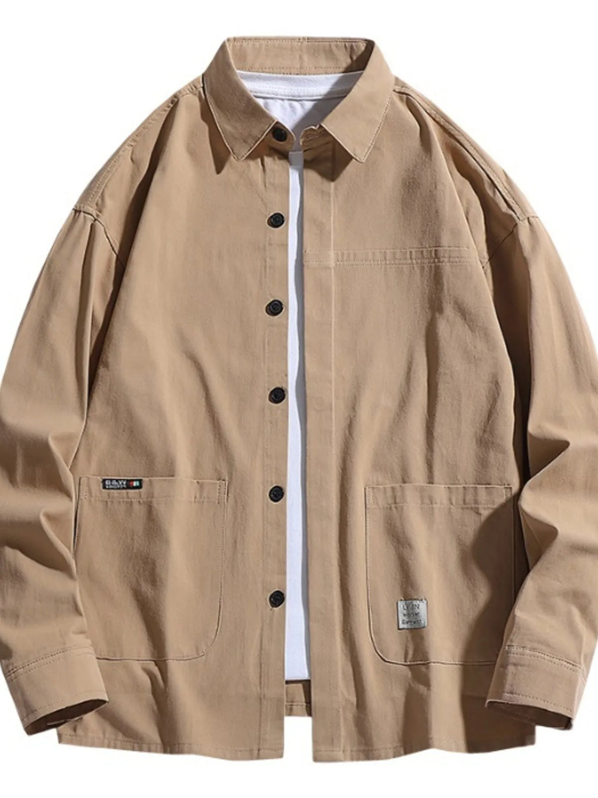Men's Plus Size Button Up Long Sleeve Shirt