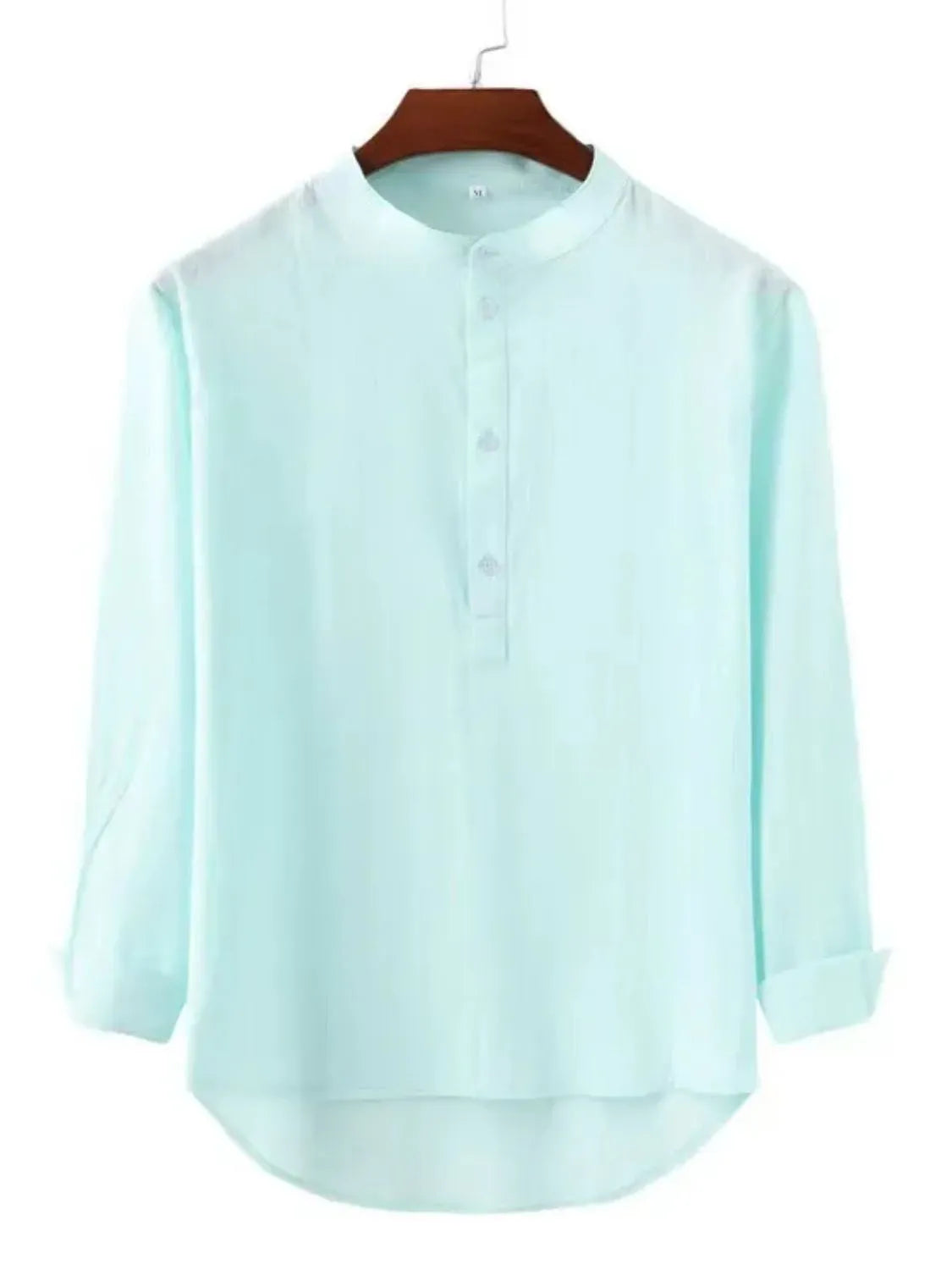 Men's Full Size Button Detail Long Sleeve Shirt Plus Size