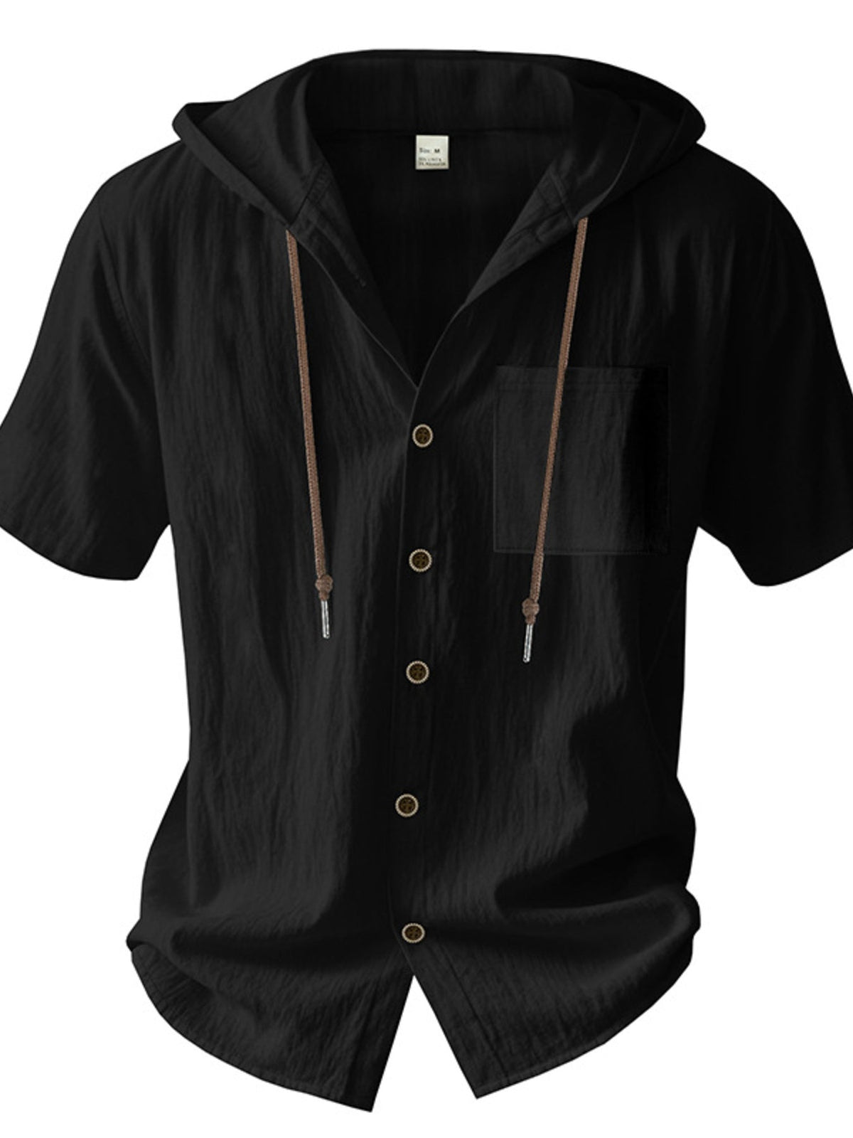 Men's Full Size Casual Hooded Short-Sleeve Shirt Plus Size