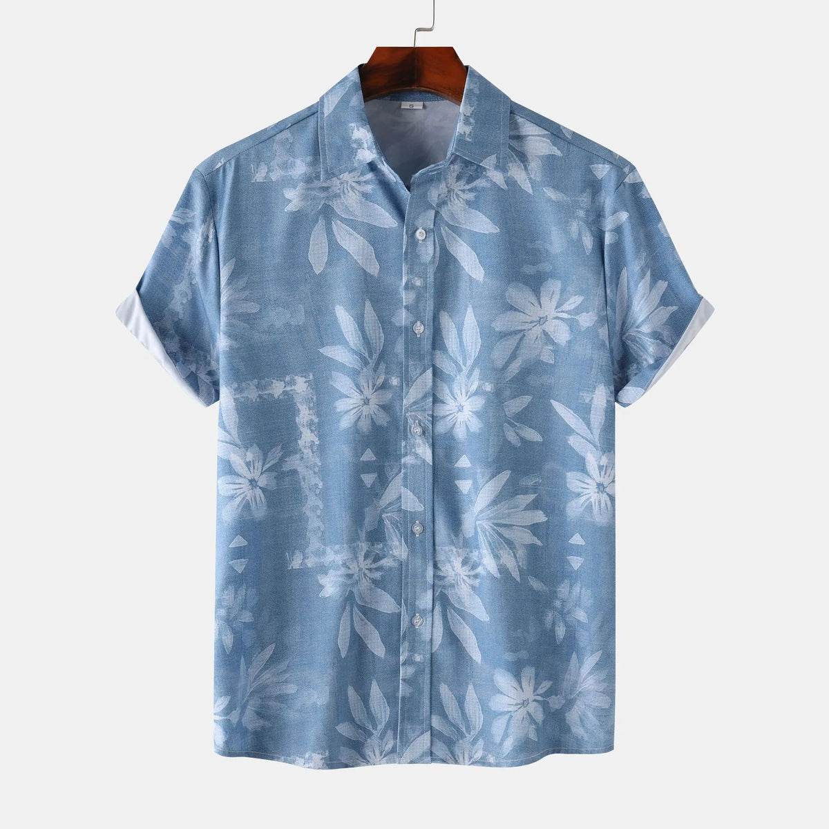 Men's Printed Button Up Short Sleeve Shirt
