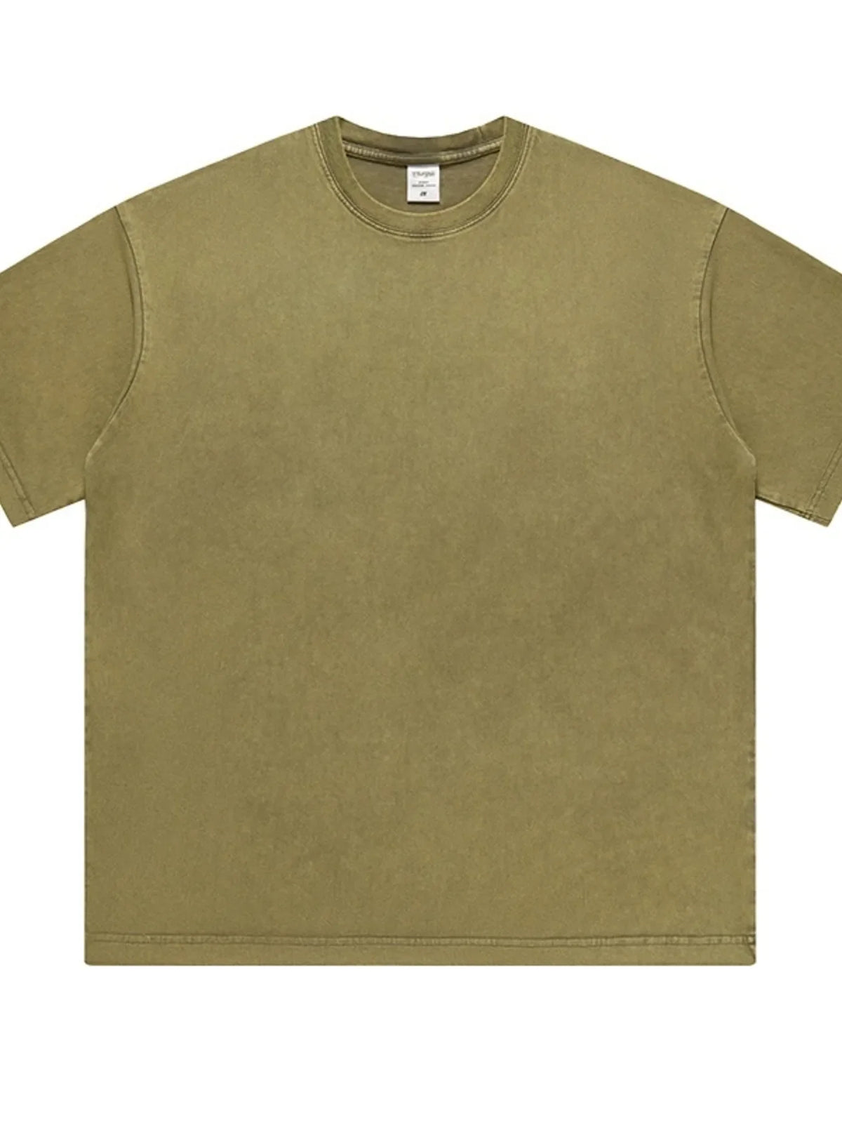 Men's Full Size Washed Round Neck T-Shirt Plus Size