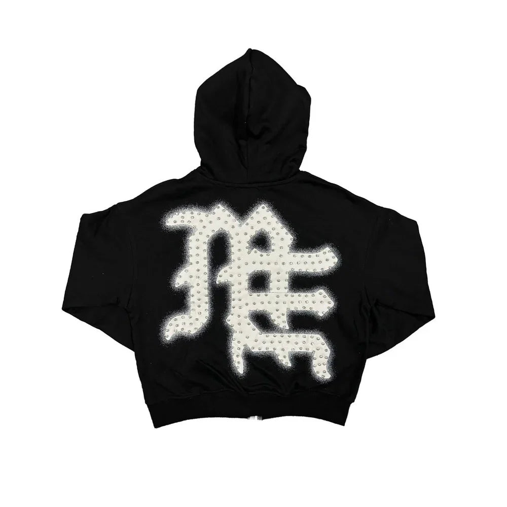 MIXED EMOTIONS Hoodie Emotions Never Die Typography ZipUp