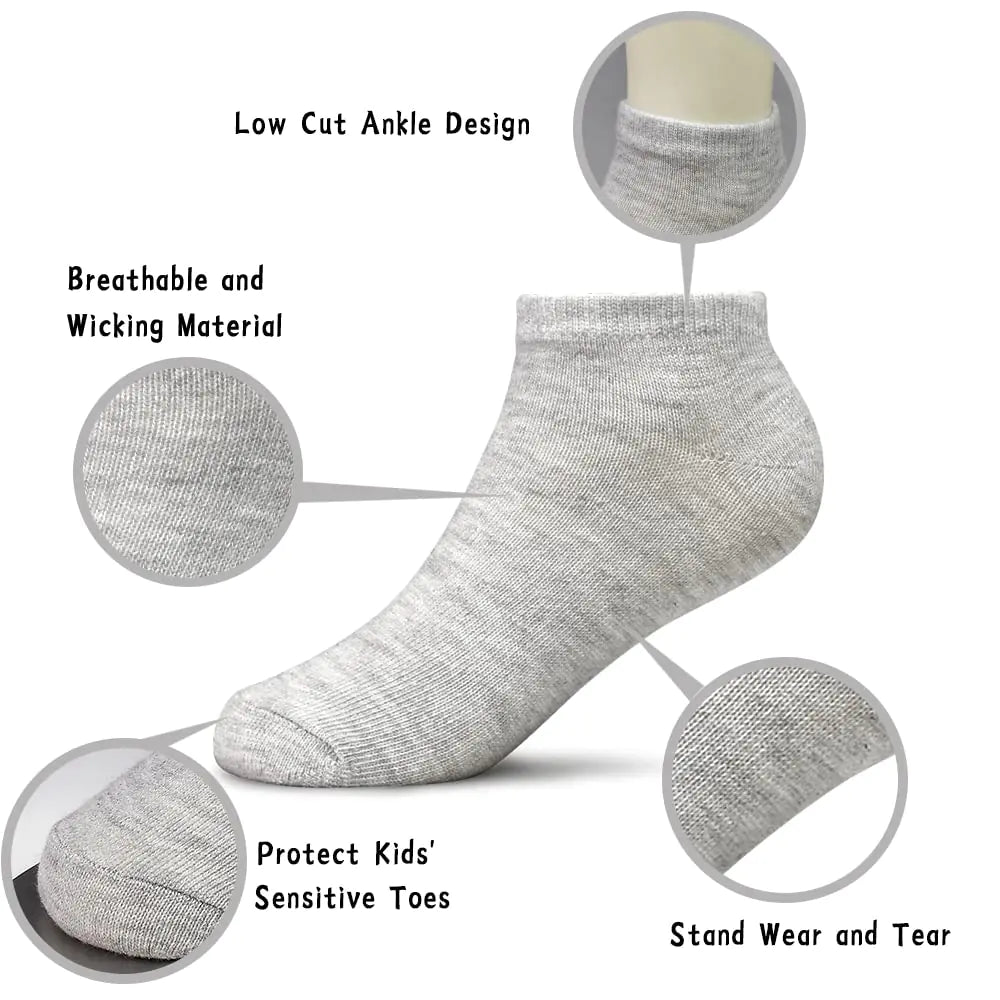 Kids Socks, 25 Pairs Toddler Socks Low Cut for Boys Girls(0-14 Years Old), 25 Pairs Children Ankle Socks Set 10-14 Years #1 Black+white+grey+darkgrey 25pk - # BOAA11810004