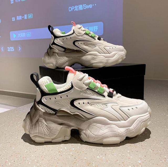Reaper unit worldwide Modern Thick Platform Sneakers White Woman Vulcanize Shoes Luxury Tennis Sneakers Trainers Lace Up Fashion Comfortable Walking Footwear New Lightweight Sneakers