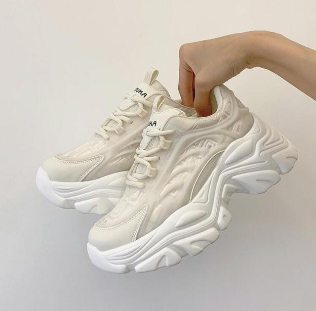 Reaper unit worldwide Modern Thick Platform Sneakers White Woman Vulcanize Shoes Luxury Tennis Sneakers Trainers Lace Up Fashion Comfortable Walking Footwear New Lightweight Sneakers