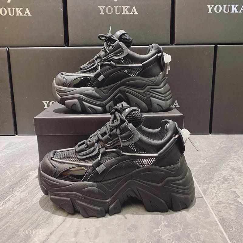 Reaper unit worldwide Modern Thick Platform Sneakers White Woman Vulcanize Shoes Luxury Tennis Sneakers Trainers Lace Up Fashion Comfortable Walking Footwear New Lightweight Sneakers
