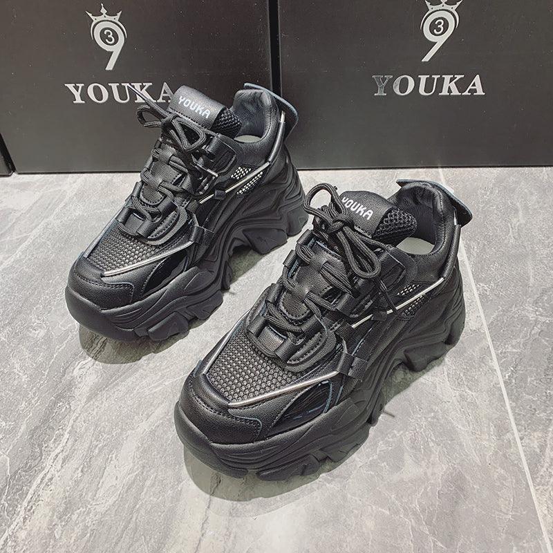 Reaper unit worldwide Modern Thick Platform Sneakers White Woman Vulcanize Shoes Luxury Tennis Sneakers Trainers Lace Up Fashion Comfortable Walking Footwear New Lightweight Sneakers