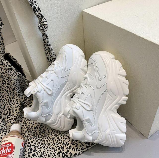 Reaper unit worldwide Modern Thick Platform Sneakers White Woman Vulcanize Shoes Luxury Tennis Sneakers Trainers Lace Up Fashion Comfortable Walking Footwear New Lightweight Sneakers
