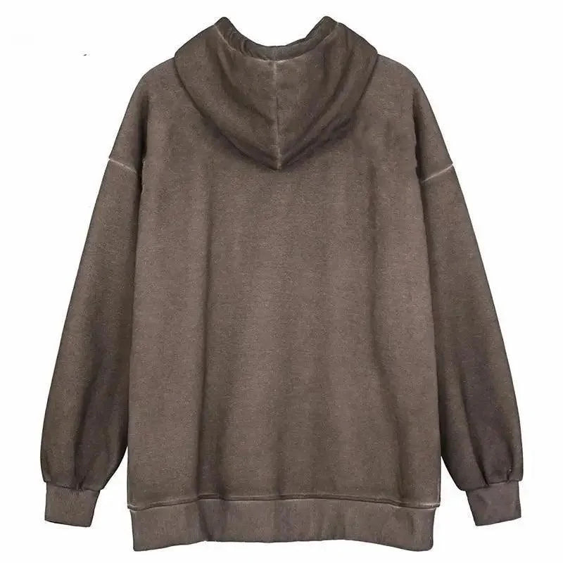 Reaper unit worldwide New Trendy Vintage Hip Hop Streetwear Women Hoodies Angel Dark Print Zipper Jacket Coat Hooded Top Clothes Men Women Punk Outwear