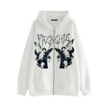 Reaper unit worldwide New Trendy Vintage Hip Hop Streetwear Women Hoodies Angel Dark Print Zipper Jacket Coat Hooded Top Clothes Men Women Punk Outwear